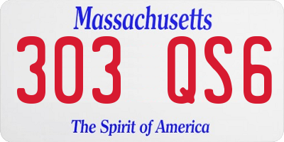 MA license plate 303QS6