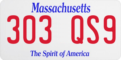 MA license plate 303QS9