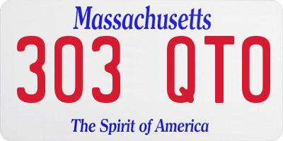 MA license plate 303QT0