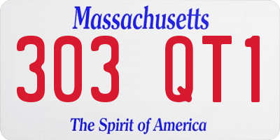 MA license plate 303QT1