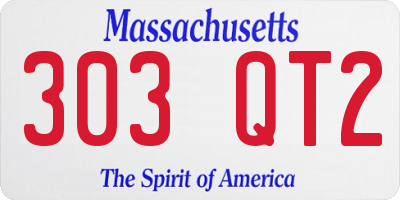 MA license plate 303QT2