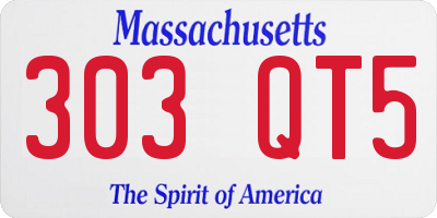 MA license plate 303QT5