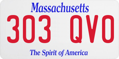 MA license plate 303QV0