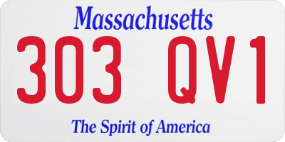 MA license plate 303QV1