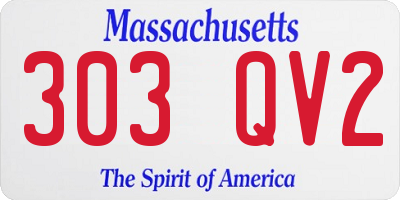 MA license plate 303QV2