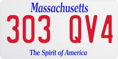 MA license plate 303QV4