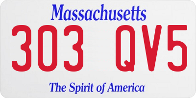 MA license plate 303QV5