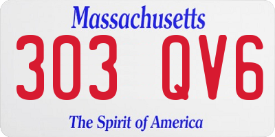 MA license plate 303QV6