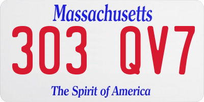 MA license plate 303QV7