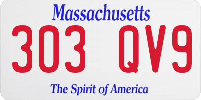 MA license plate 303QV9
