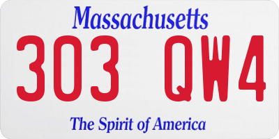 MA license plate 303QW4