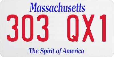 MA license plate 303QX1