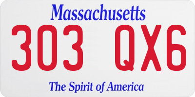 MA license plate 303QX6