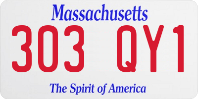 MA license plate 303QY1