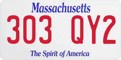 MA license plate 303QY2