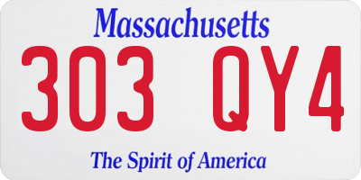 MA license plate 303QY4