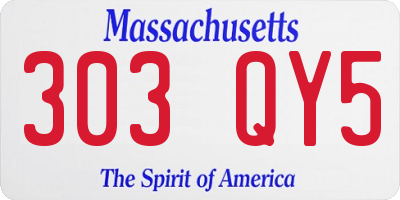 MA license plate 303QY5