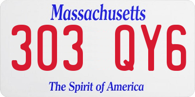 MA license plate 303QY6