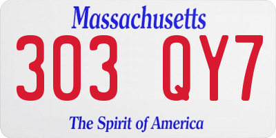 MA license plate 303QY7