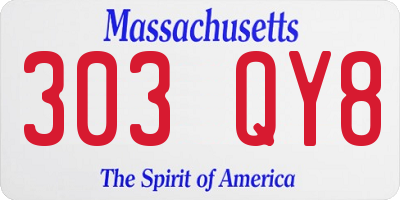 MA license plate 303QY8