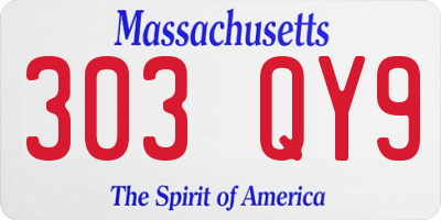 MA license plate 303QY9