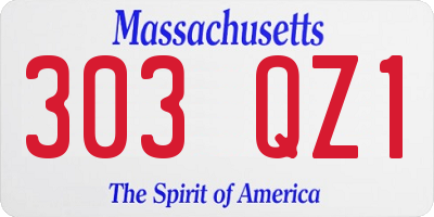 MA license plate 303QZ1