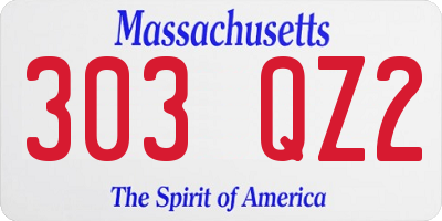 MA license plate 303QZ2