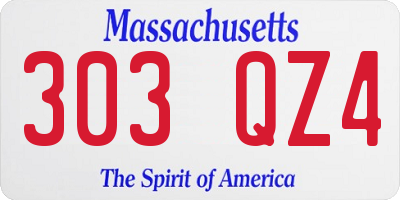 MA license plate 303QZ4