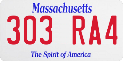 MA license plate 303RA4