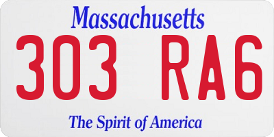 MA license plate 303RA6