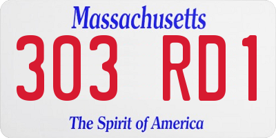 MA license plate 303RD1