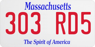 MA license plate 303RD5