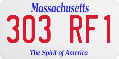 MA license plate 303RF1