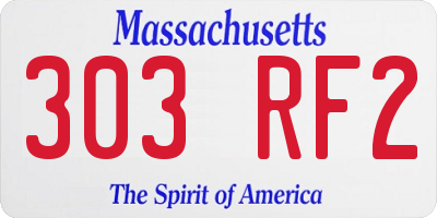 MA license plate 303RF2