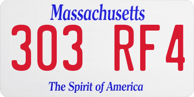 MA license plate 303RF4