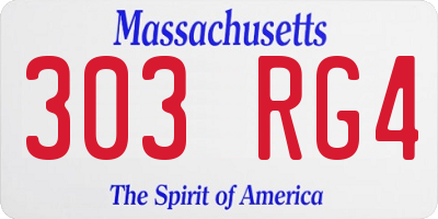 MA license plate 303RG4