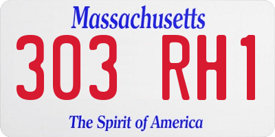 MA license plate 303RH1