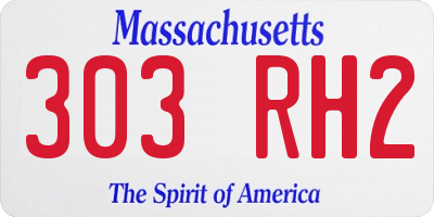 MA license plate 303RH2