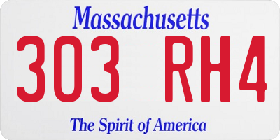 MA license plate 303RH4