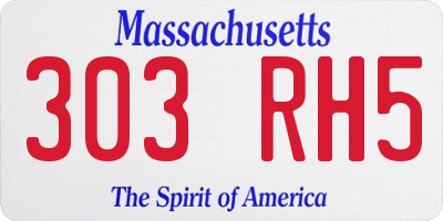 MA license plate 303RH5