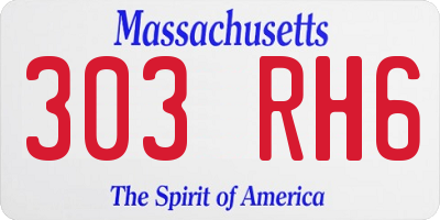 MA license plate 303RH6