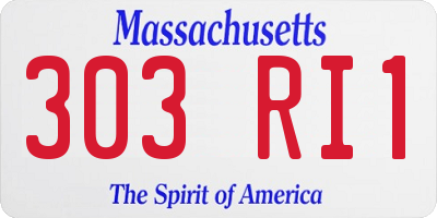 MA license plate 303RI1