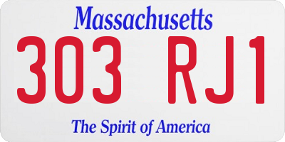 MA license plate 303RJ1