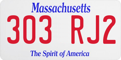 MA license plate 303RJ2