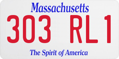 MA license plate 303RL1