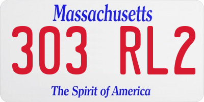MA license plate 303RL2