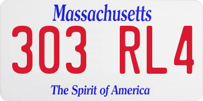 MA license plate 303RL4