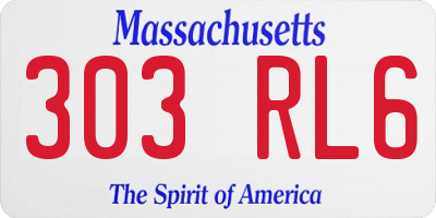 MA license plate 303RL6