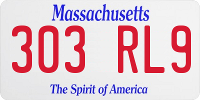 MA license plate 303RL9