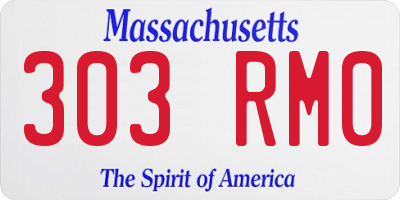 MA license plate 303RM0